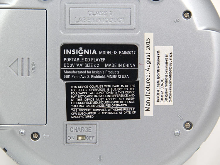 Портативный CD плейер Волкман Поддержка MP3/WMA/CD-R/power Питание от батареи AA Встроенная система заряда батареи