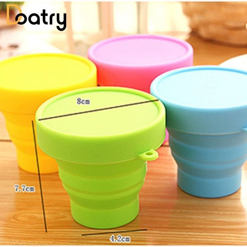 Портативные силиконовые телескопические складные Складные кружки для конфет