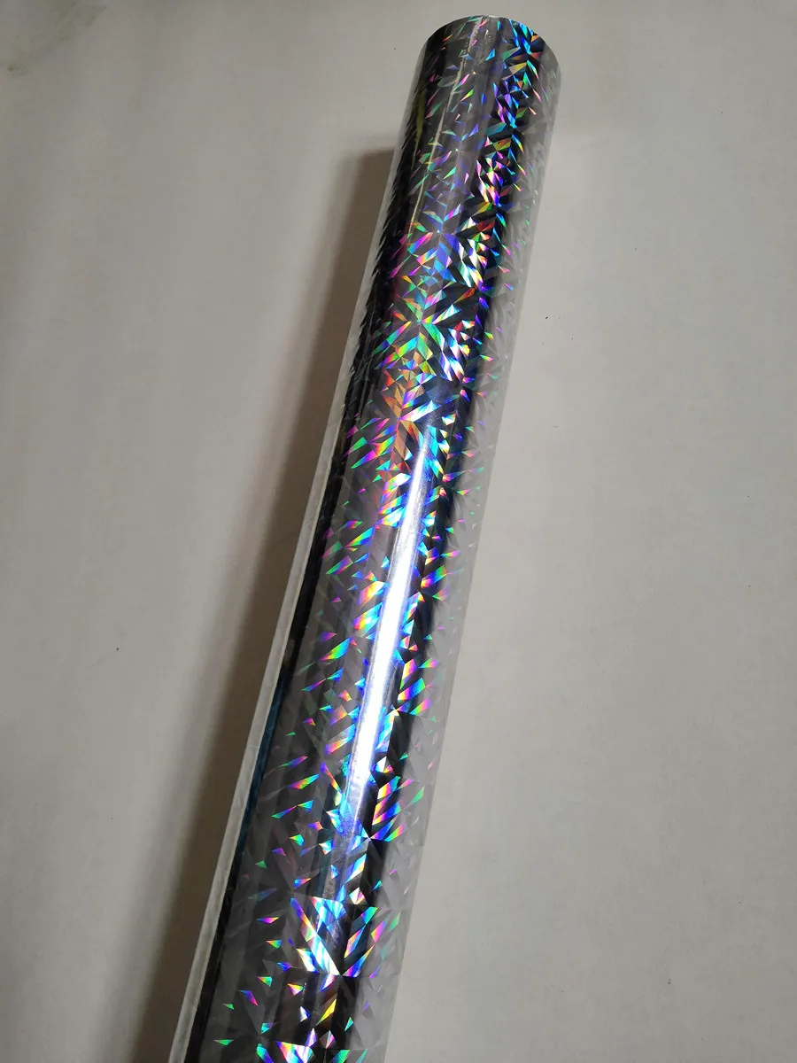 Holographic foil hot stamping foil silver diamond pattern B10 hot press on paper or plastic 64cm x120m