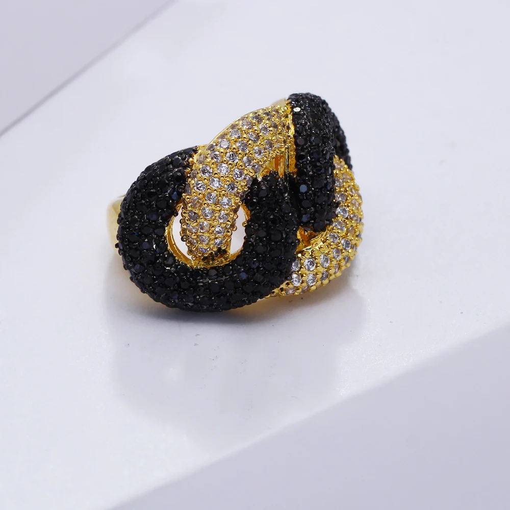 Удивительный Черный 2 тон палец кольцо micro pave струи и четкой ювелирные изделия CZ высокое качество циркония кольца
