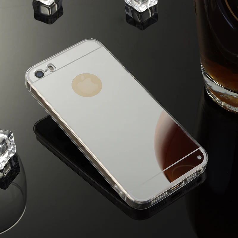 Чехол для телефона из розового золота Apple iPhone 5 зеркальный чехол мягкая Задняя