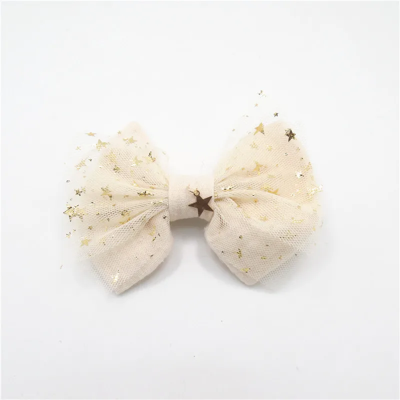 10 шт./лот Сказочный бант для волос девочек заколка Золотая медная звезда Подвеска