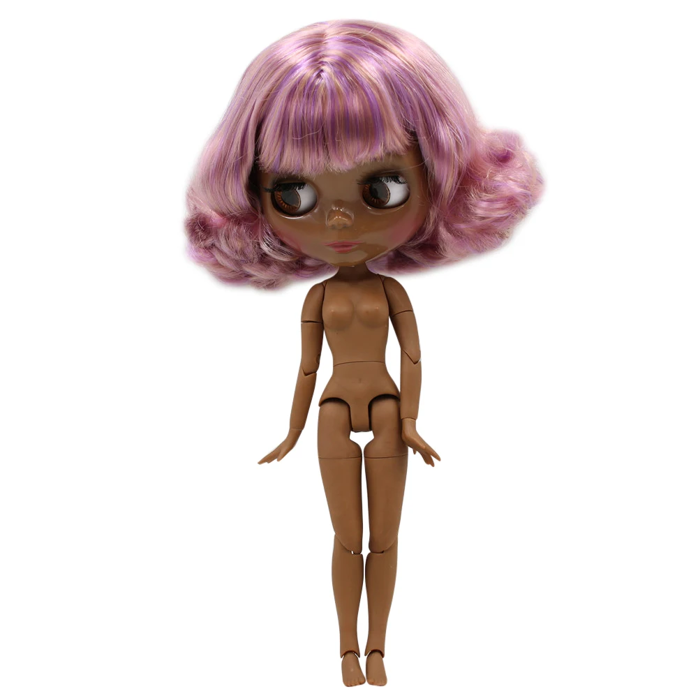 Кукла блайз ICY DBS супер черная темная кожа суставное тело фиолетовая микс