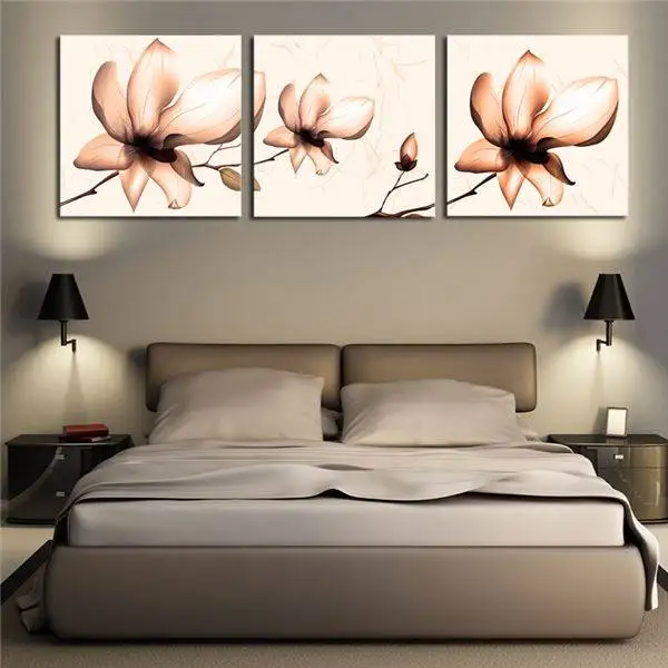 Без рамки 3 комплекта настенная живопись цветок лотоса домашний декоративный