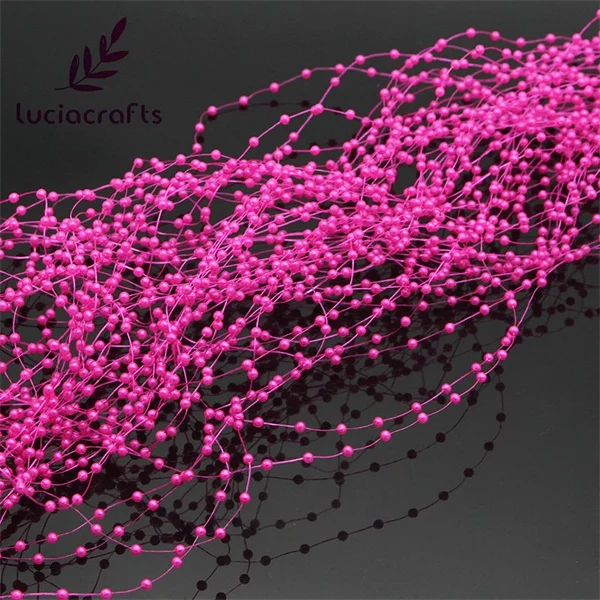 Lucia crafts 1,2 м пластиковые искусственные жемчужные бусины, цепочка, гирлянда, цветы, Свадебная вечеринка, украшение для волос, 10 шт. C0503 - Цвет: rose red