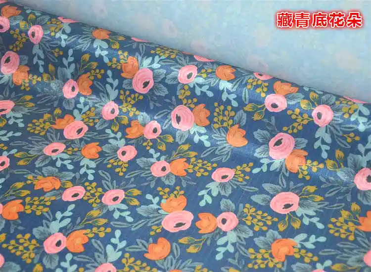 Navy flower 210D водостойкая полиэфирная ткань Оксфорд ПВХ покрытая скатерть, сумки для палатки автомобиля, влагостойкие коврики, клееная ткань - Цвет: Navy flower