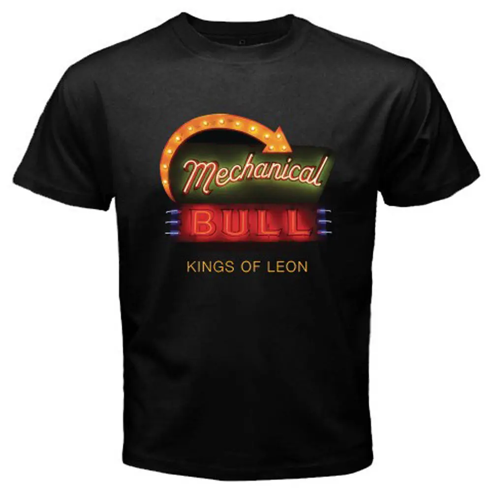 Фото Новые мужские черные футболки KINGS OF LEON Mechanical Bull Rock в стиле ретро Размеры S до 3XL Новые мужские черные футболки KINGS OF LEON Mechanical Bull Rock в стиле ретро Размеры S до 3XL