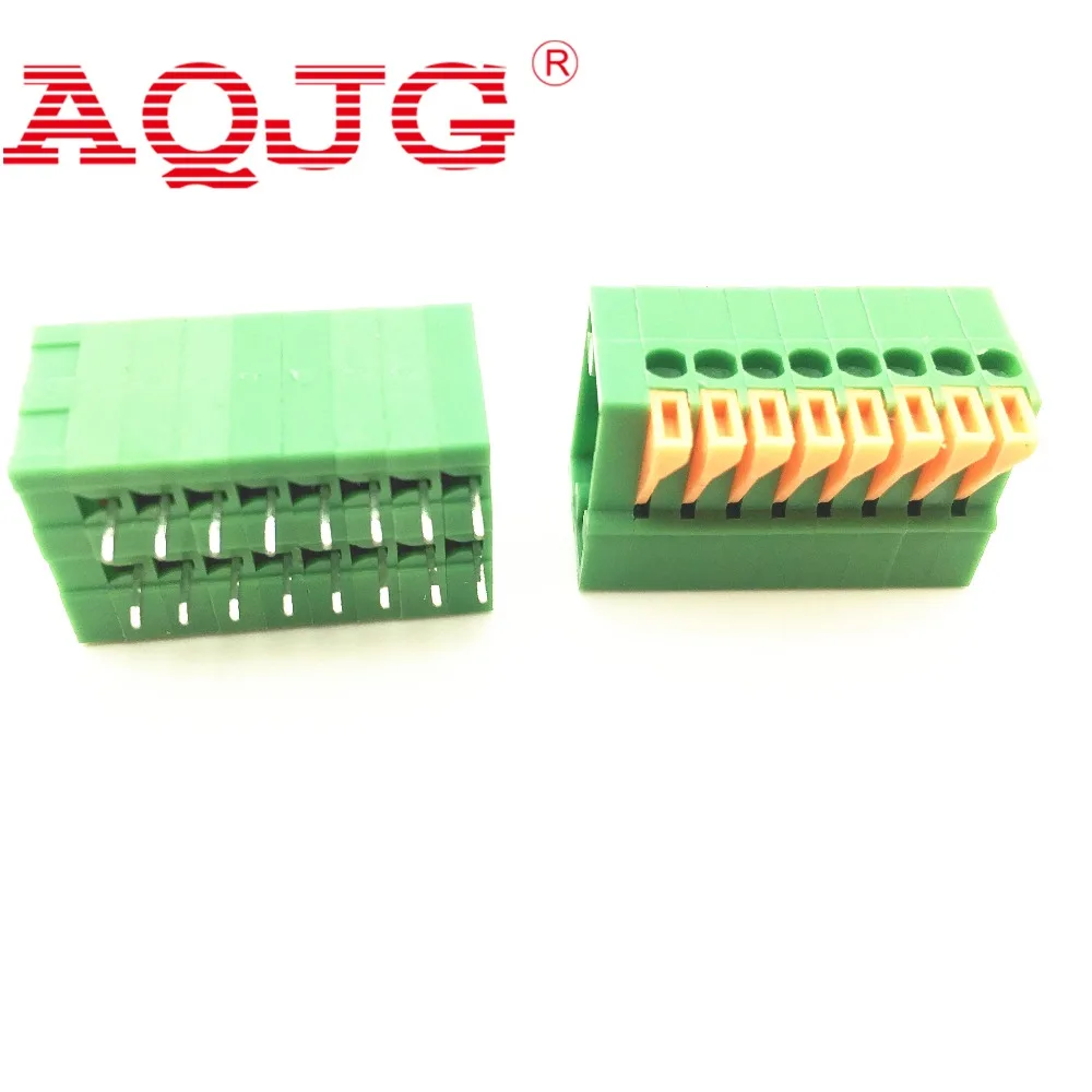 20 шт./лот 141R 2.54 8P 8Pin PCB пружинный клеммный блок ROHS разъем шаг 2 54 мм Бесплатная