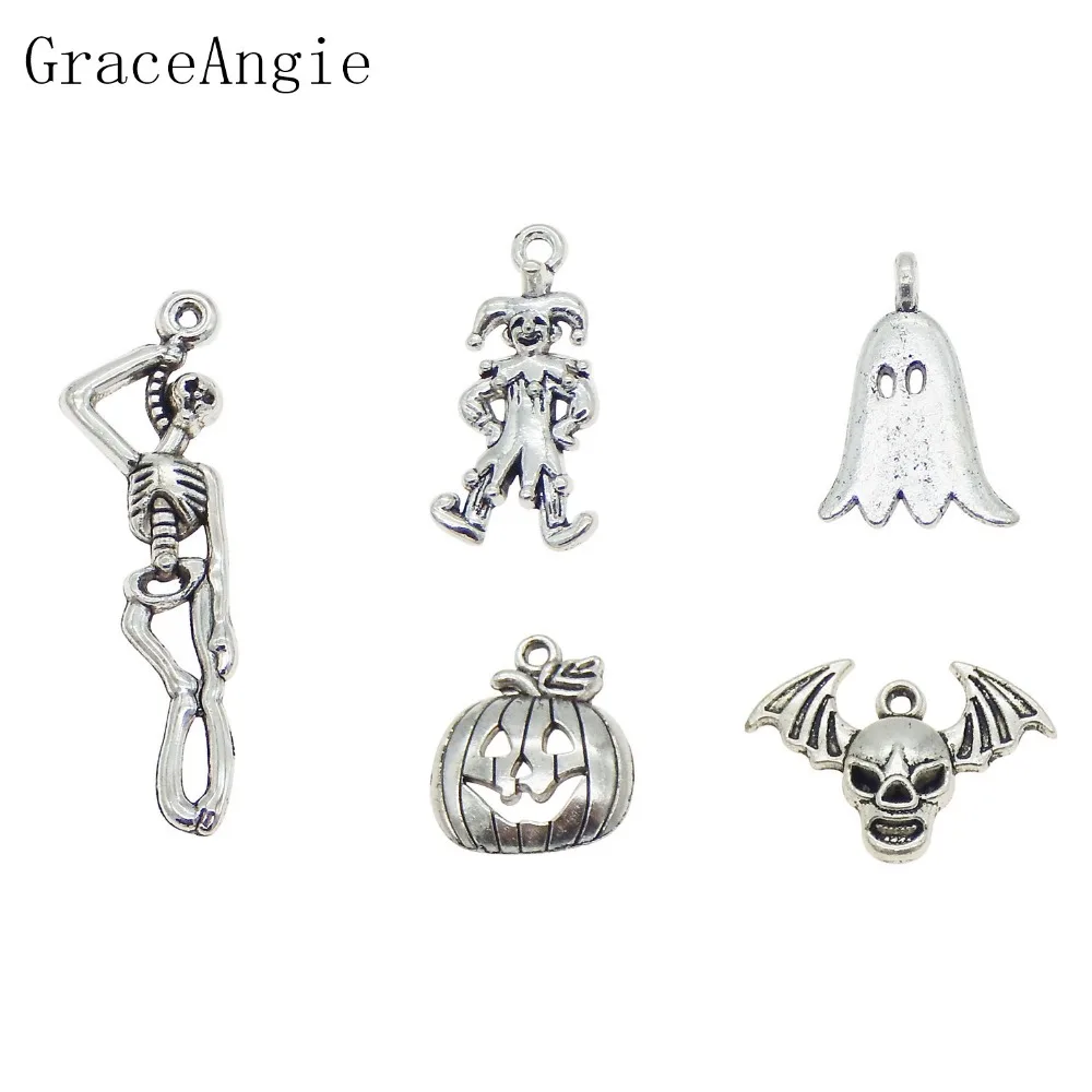 Ювелирные изделия для Хэллоуина из сплава в стиле панк 5 шт. тыква летучая мышь