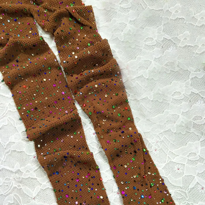 caramel multicolor Новинка, модные сексуальные блестящие ажурные колготки, женские сетчатые колготки, стразы, чулки, дамские Чулки, блестящие колготки, Collant, чулочно-носочные изделия - Цвет: caramel multicolor