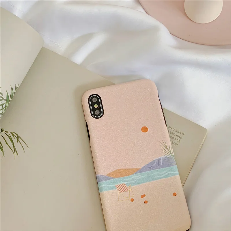 Ourpho Модный Шелковый Чехол для мобильного телефона iPhone X XR XS MAX Fashion пейзаж чехол 6 6s