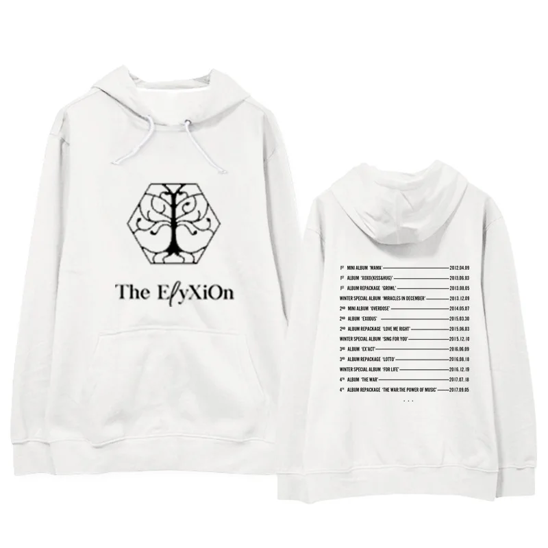 Новый Kpop экзо Elyxion же альбом хлопковый костюм с длинным рукавом Sweatershirt название