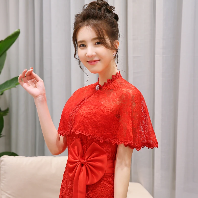 New Korean Style The Bride Thin Lace Summer Wedding Coats Cloak Shawl Generous And Beautiful 0409-01 | Свадьбы и торжества
