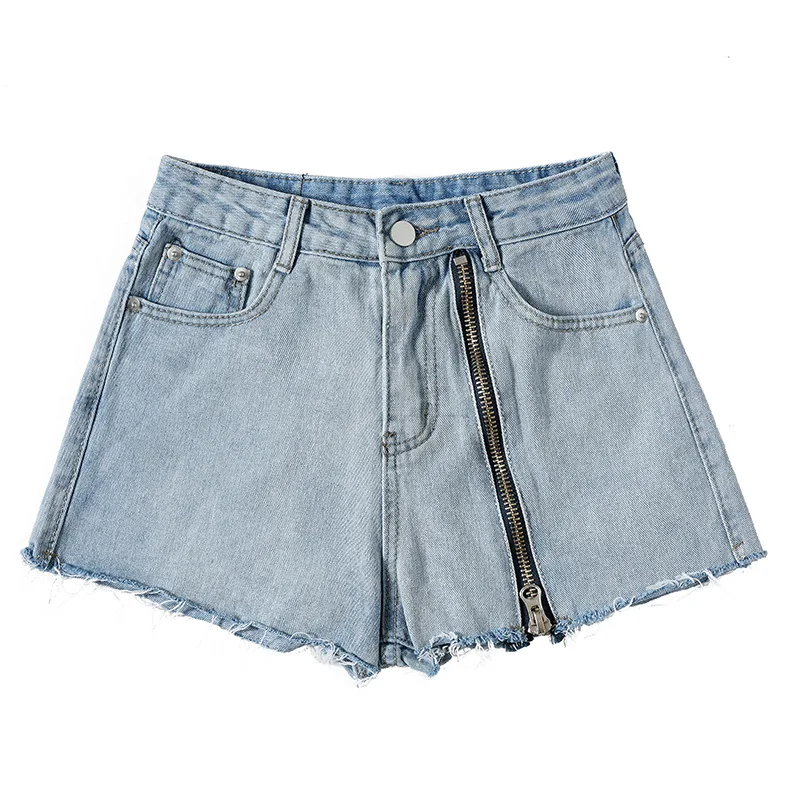2019 новые женские джинсовые шорты с высокой талией на молнии Летние Стильные