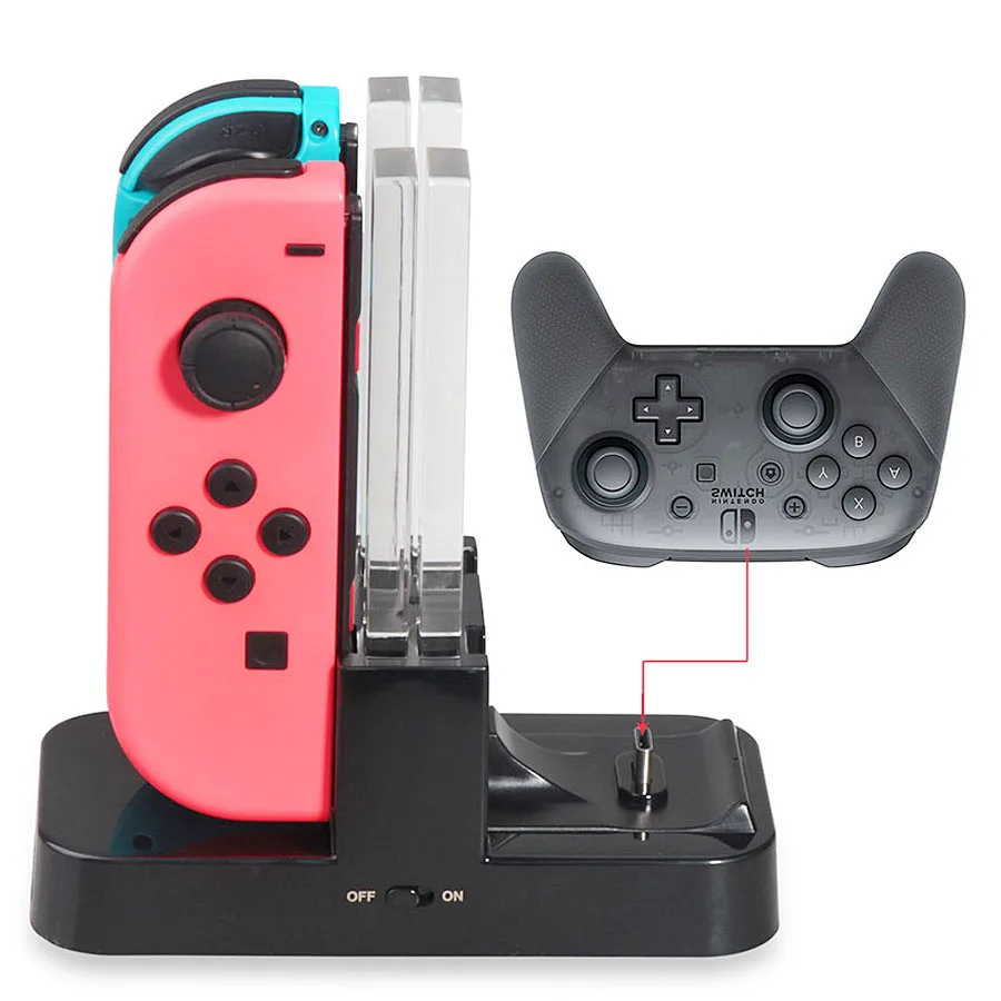 Зарядное устройство для контроллера Nintendo док станция переключателей Joy con и Pro с