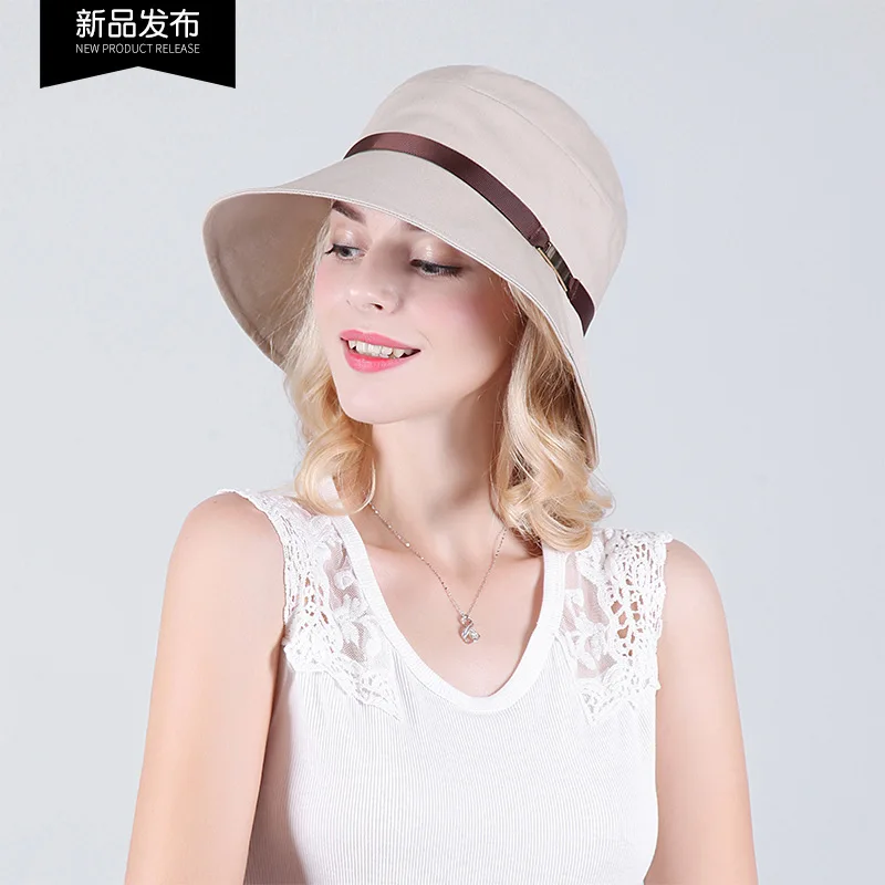 Summer Fisherman Hat Women Cool Outdoor Travel Fisher Bucket Cap Ladies Girl Sun Protection Casual Anti-ultraviolet Hats H6798