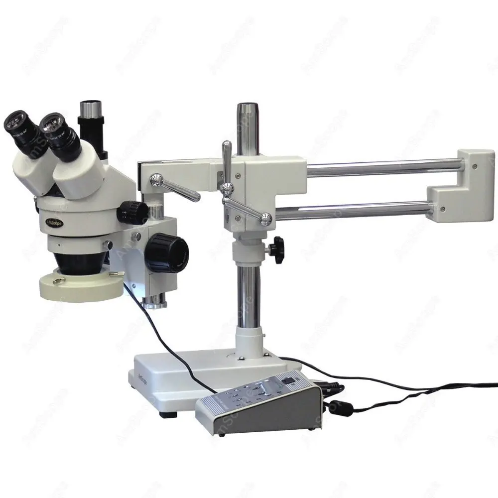 

Trinocular Stereo Microscope--AmScope Supplies 3.5X-90X Trinocular Stereo Microscope with 8-Zone 80-LED Ring Light