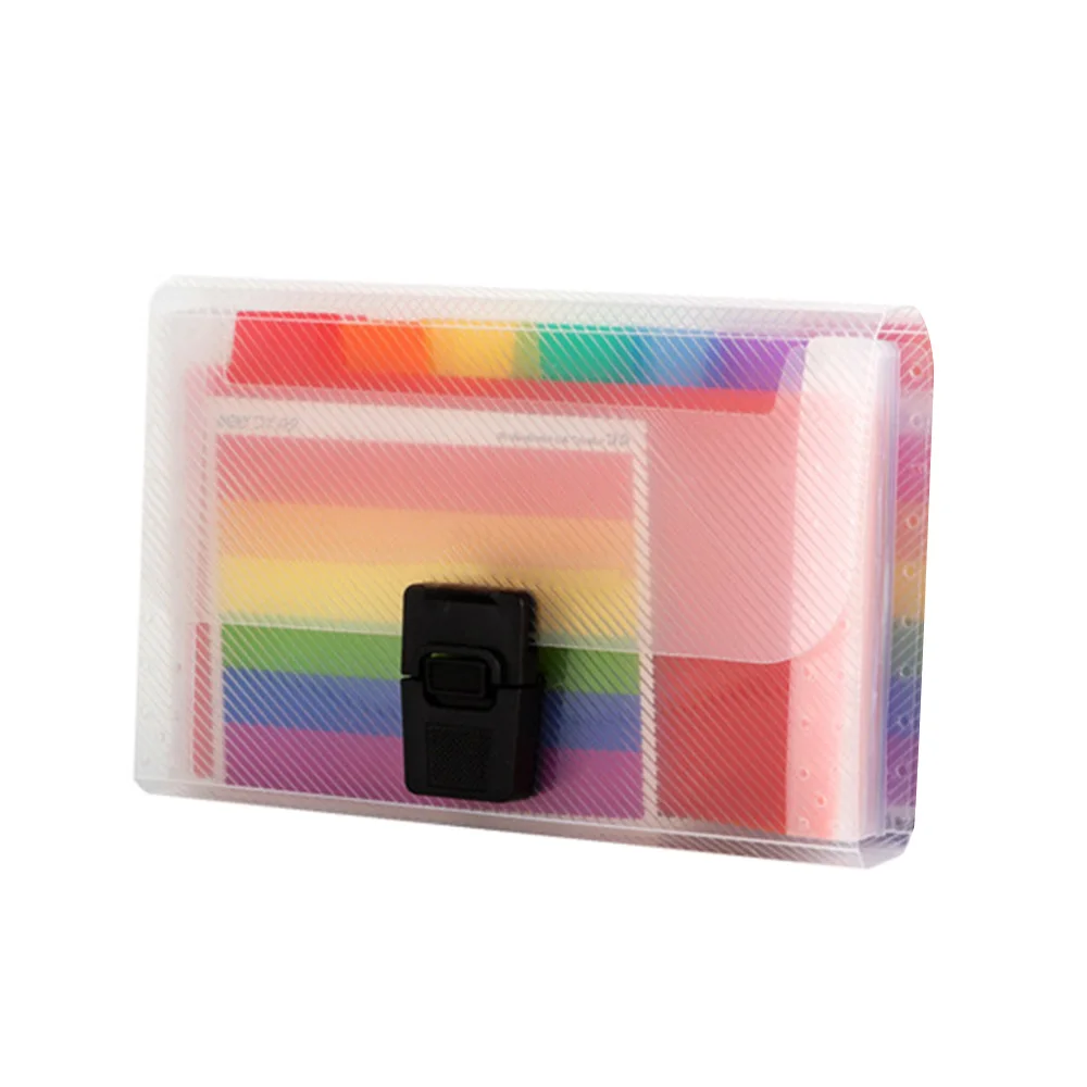 13 Grids A6 Document Bag Cute Rainbow Color Mini Bill Receipt File Pouch Folder Organizer Holder Office Supply | Канцтовары для