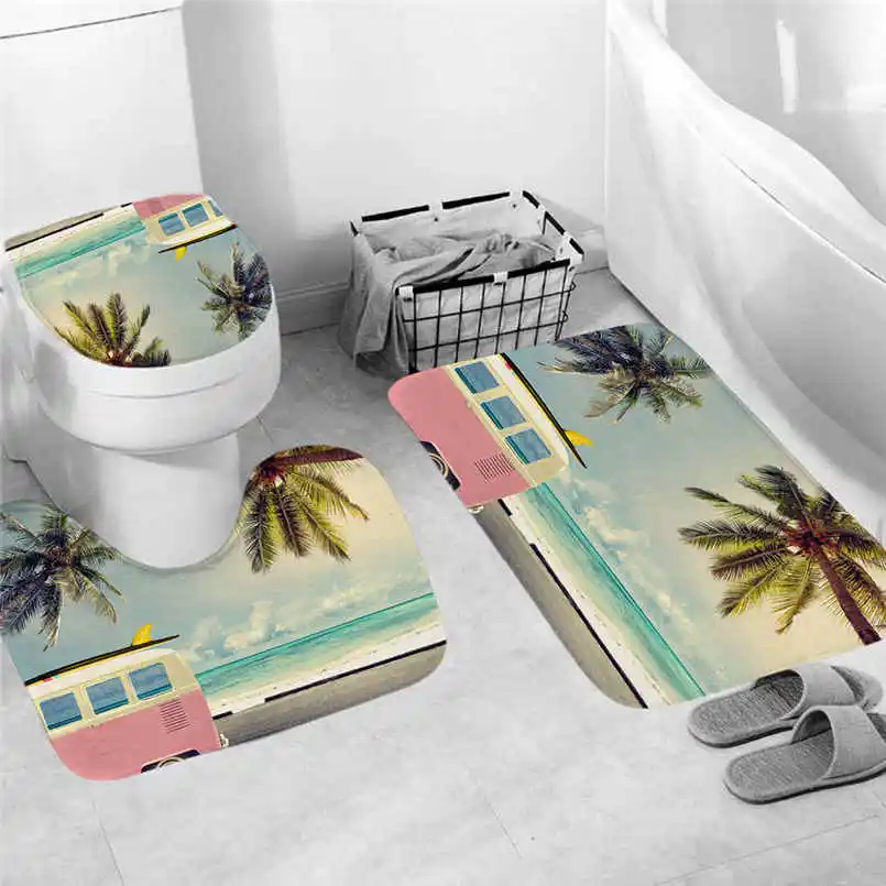 Нескользящий коврик для ванной 3 шт. кухонные коврики комнаты коралловые