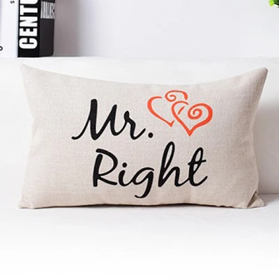 Mr Right Mrs Always Right чехол для поясничной подушки наволочки юбилей свадебные подарки диван домашний декор 30x50 fronha de travess - Цвет: M307601