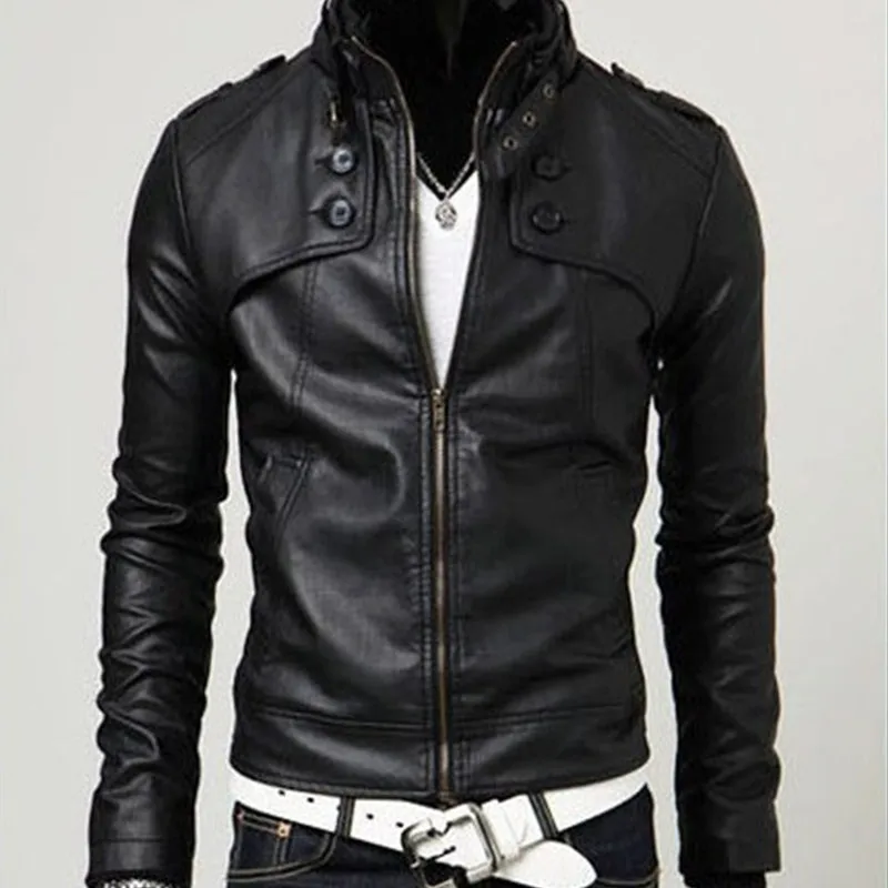 Новинка 2019 мотоциклетные приталенные Куртки из искусственной кожи мужские