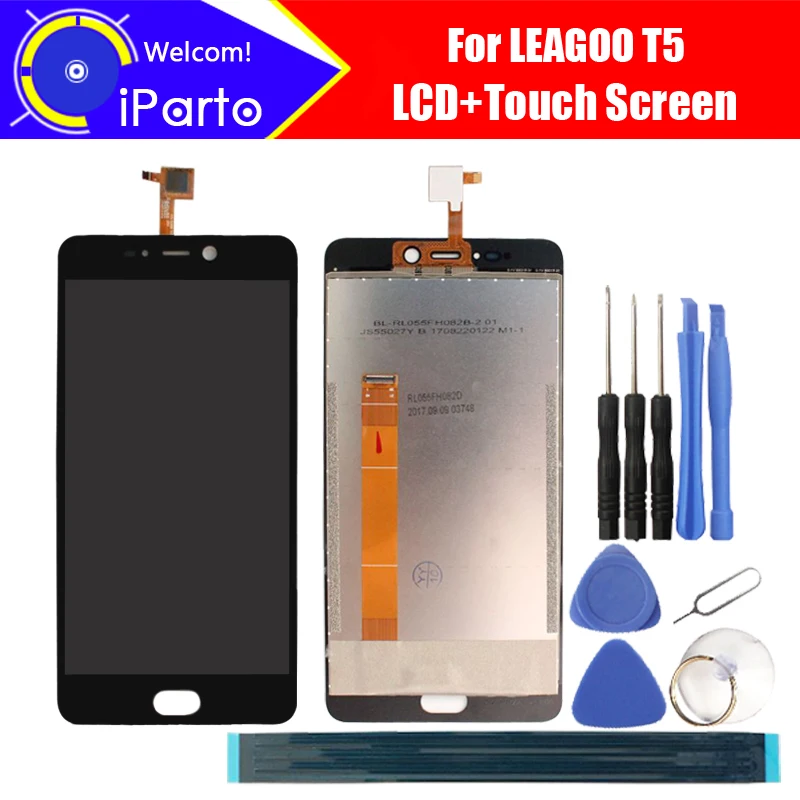 ЖК дисплей 5 дюйма LEAGOO T5 с сенсорным экраном дигитайзер 100% Оригинальный экран