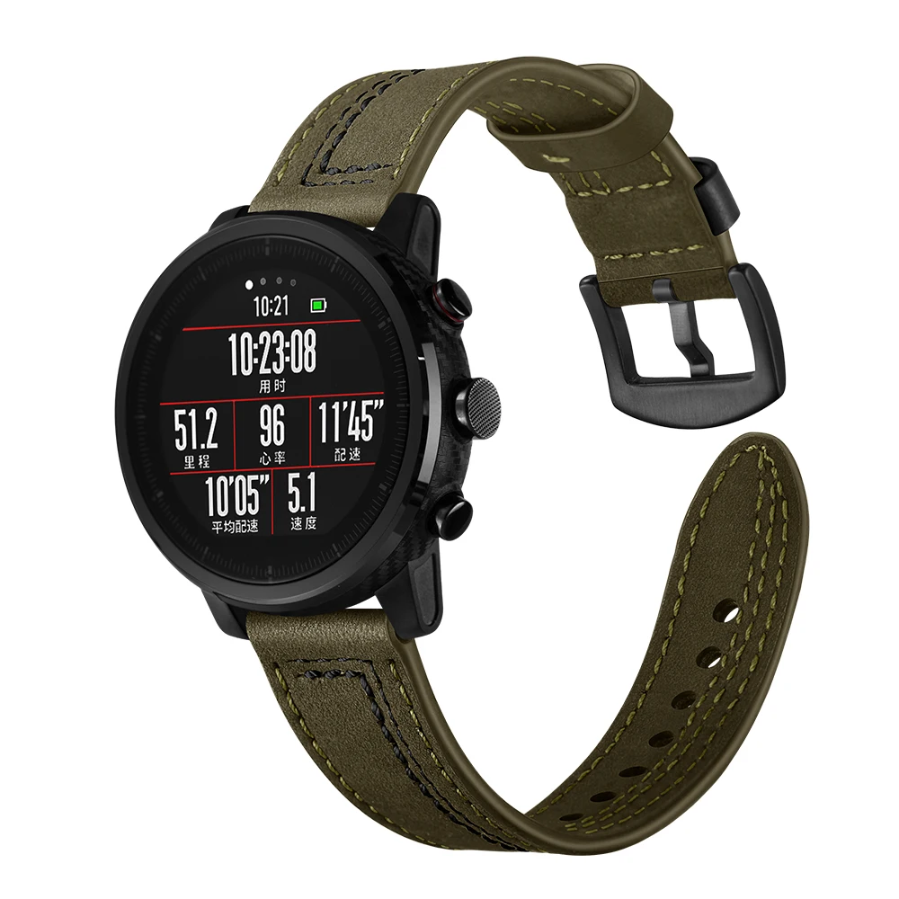 3 цвета ремень из коровьей кожи для HUAMI Amazfit Stratos 1/2 ремни Смарт часы ремешок 22 ремешок для часов, мм Браслеты Аксессуары