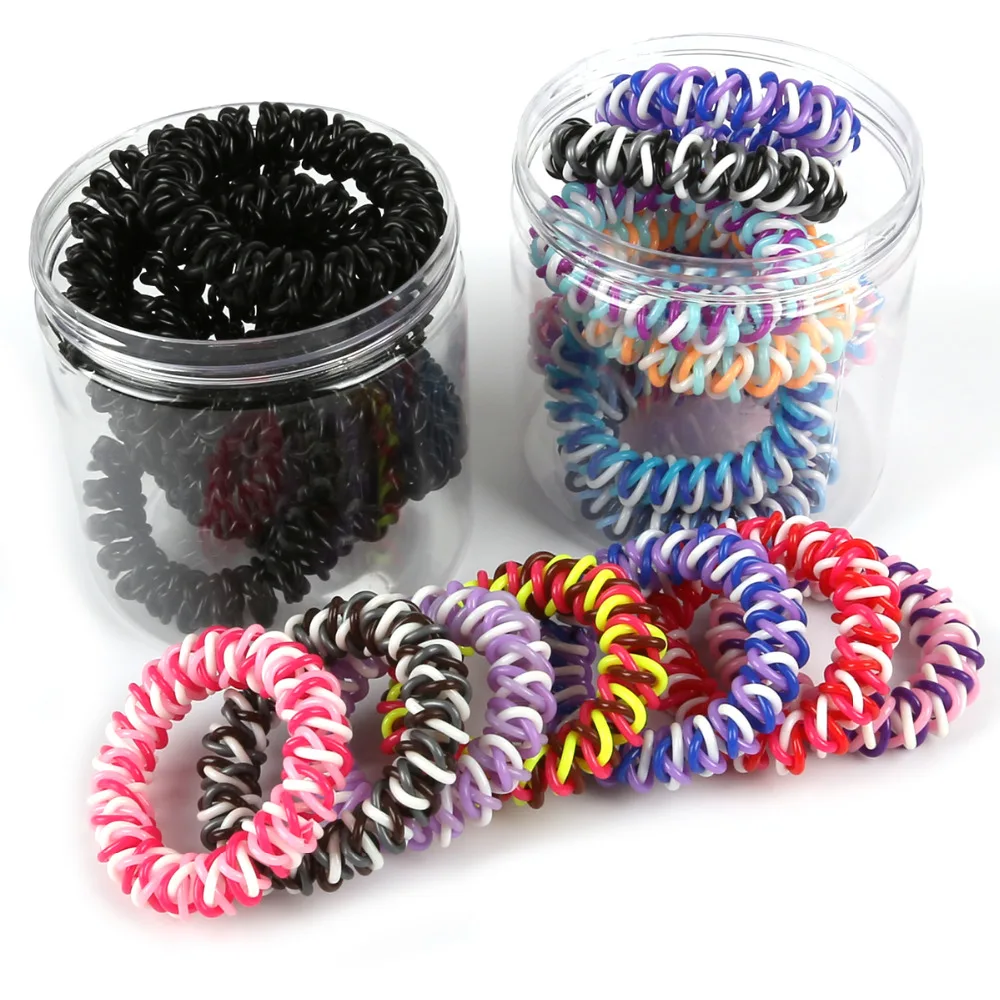 

10Pcs/Box Gum For Hair Accessories Hair Ring Rope Traceless Women Gum Elastic Hair Bands For Women Gum Telephone Wire Scrunchy