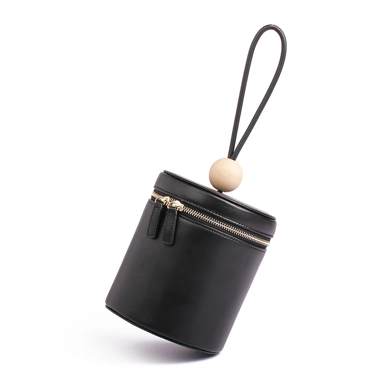 100% натуральная кожа женская сумка цилиндрическая дамская сумочка клатч