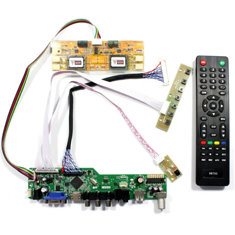 

HD MI VGA AV USB RF LCD controller board T.V56.03 work for 19inch 1440x900 4lamp CCFL Backlight 30pin LCD panel