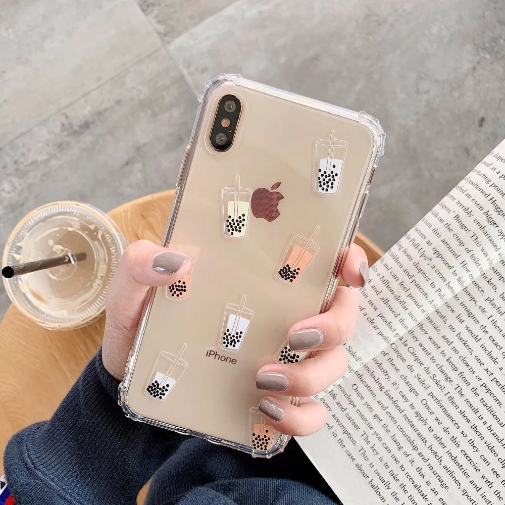 Kuutti Squishy Cute Bottle Drinking Clear Soft TPU Friends Girls Summer Mobile Phone Cases for iPhone 6 6s 7 8 Plus X XR XS Max |