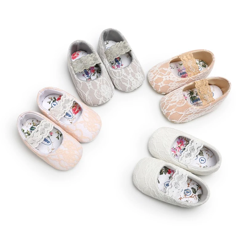 

Baby Shoes For Girl Newborn Infant Breathable Lace Floral Anti-Slip Shoes Casual Sneakers Toddler Soft Soled First Walkers