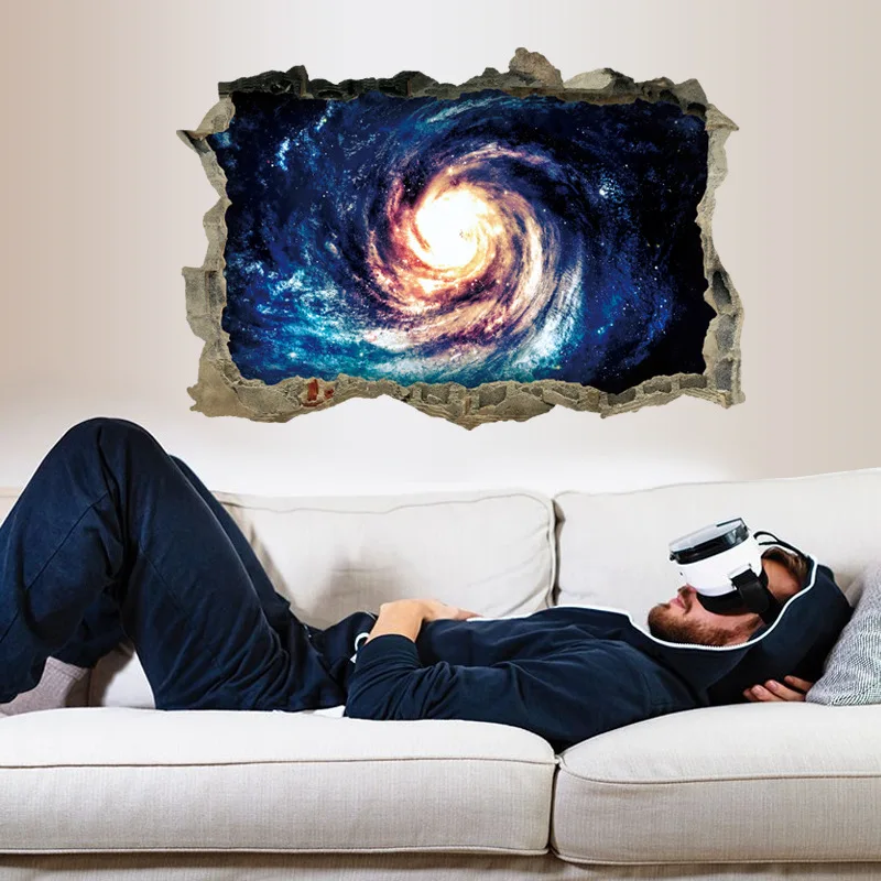 3D настенные наклейки Звездные черные отверстия серии джакузи спальня гостиная