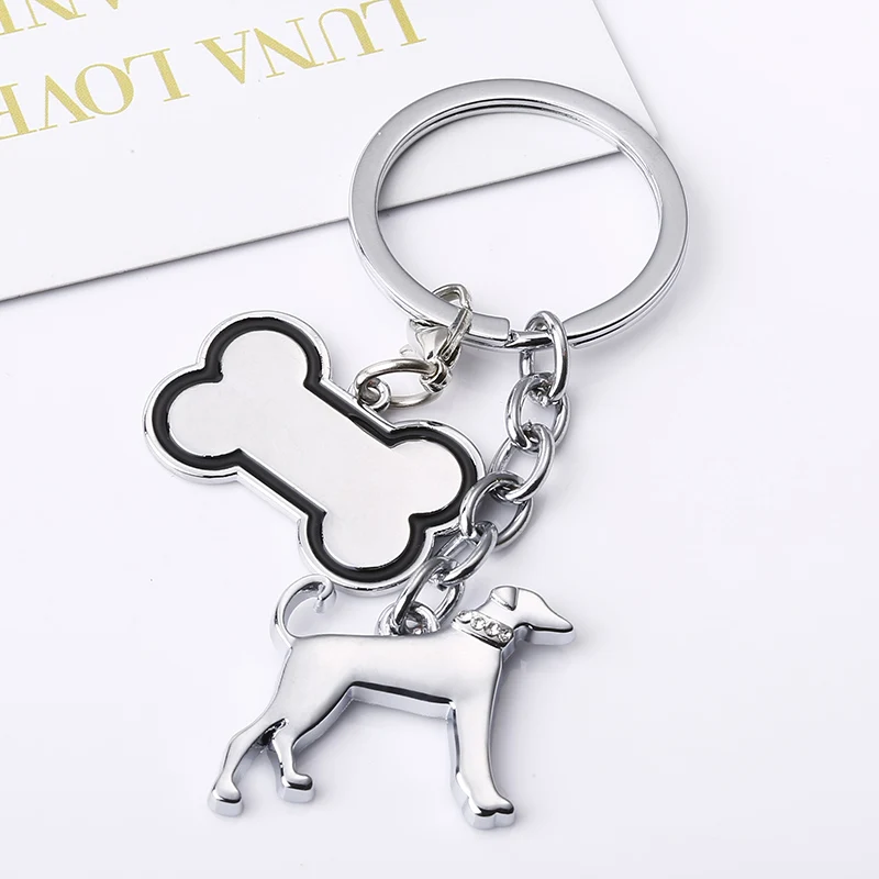 2017 творческая Брелки Симпатичные собака далматин брелки Кость Подвеска Брелок