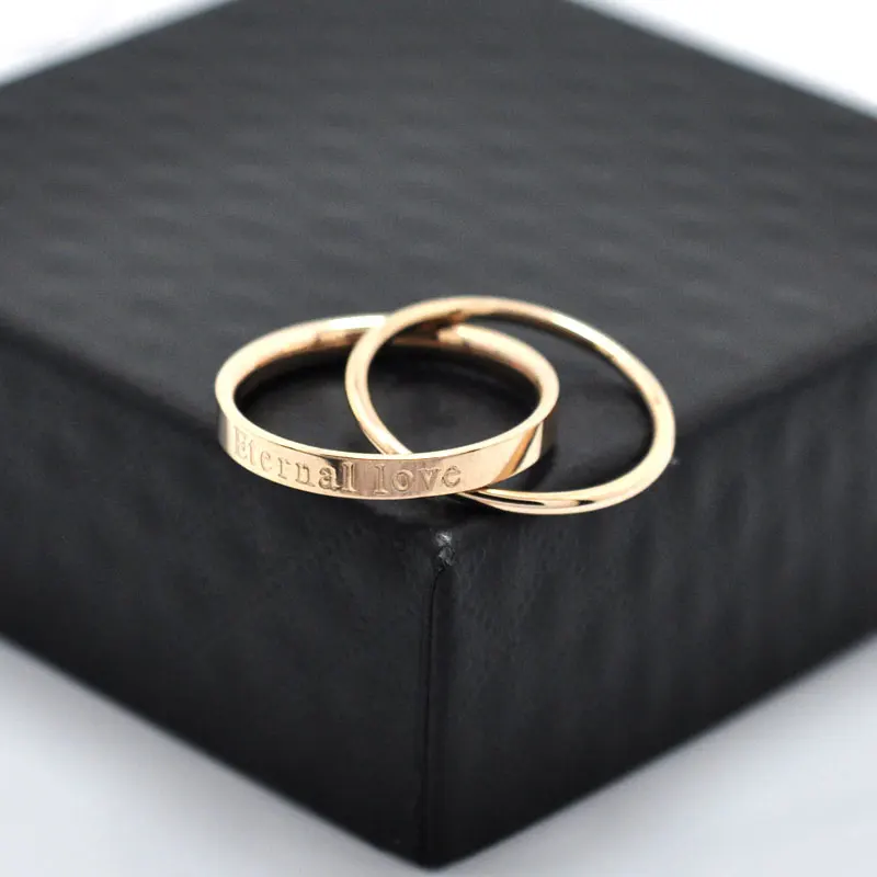 FYSARA Роскошные брендовые двухслойные кольца для женщин с надписью Вечная любовь