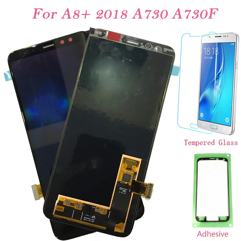 ЖК экран для Samsung Galaxy A8 + (2018) A730F дигитайзер сенсорного экрана дисплей с рамкой A730