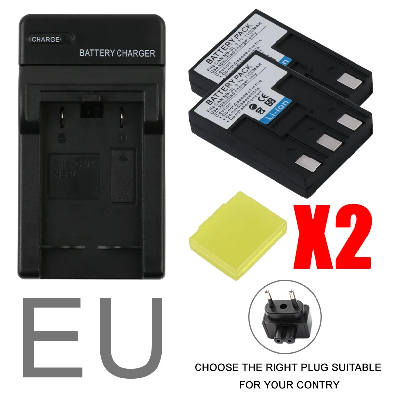 EU RP 1100 MAH фактическая емкость 2 шт NB-3L литий-ионная батарея+ зарядное устройство для камеры Canon IXUS I5 IXUS 700 IXUS 750 - Цвет: EU