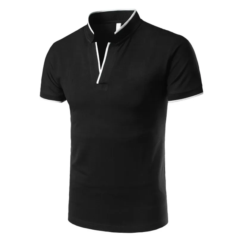 Бизнес Повседневное Для мужчин контрастного Цвет рубашки с v-образным вырезом