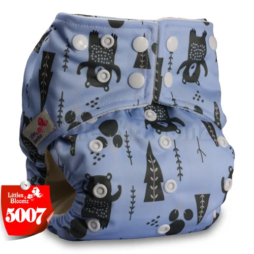 [Littles&Bloomz] Бамбуковые моющиеся тканевые подгузники, детские подгузники, карманные подгузники, тканевые Чехлы, многоразовые подгузники, один размер - Цвет: 5007