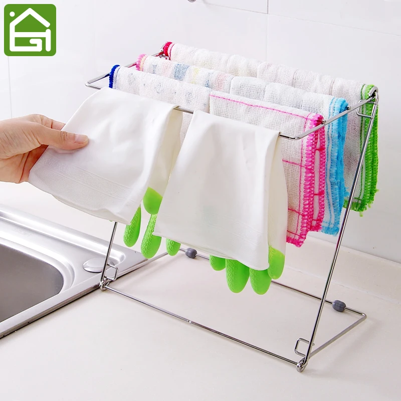 Складная стойка для полотенце из нержавеющей стали 4 слойная кухонная полка