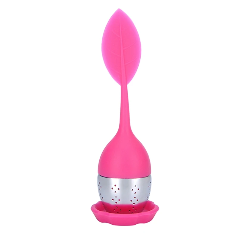 pink leaf infuser Ситечко для заварки чая из нержавеющей стали с блокировкой для специй, многоразовое Сетчатое сито для чая, сито для специй - Цвет: pink leaf infuser