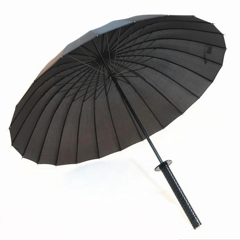 Черный самурайский меч Kantana Sun Rainny Umbrella Ninja like прямой длинный ручка аниме Mt. fuji 8/16/24