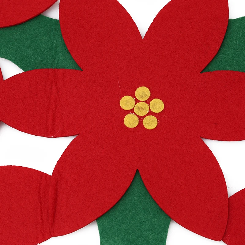 Рождество Poinsettia цветочные лепестки окна балдахин ткань декор для занавесок