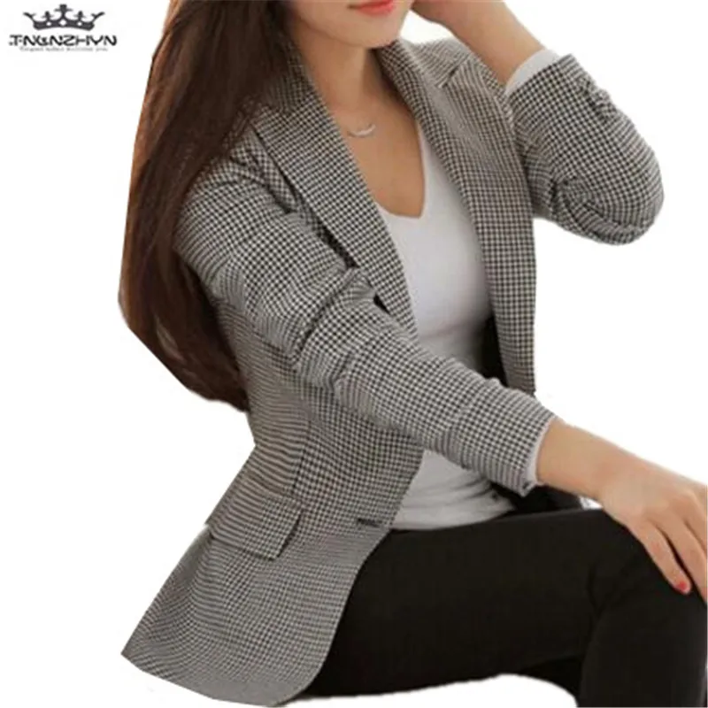 

tnlnzhyn 2019 New Spring Autumn Women Blazers Casual Long Sleeve Small Suit Slim Blazers Jacket Office ladies Blazers Coat A112