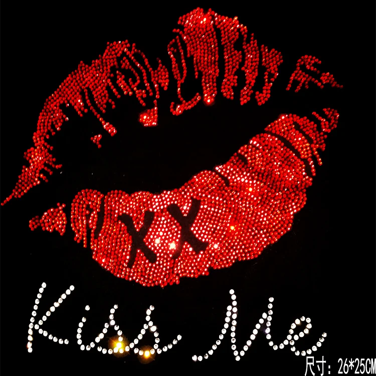 5 шт./лот стразы с блестящими губами и горячей фиксацией дизайн теплопередачей