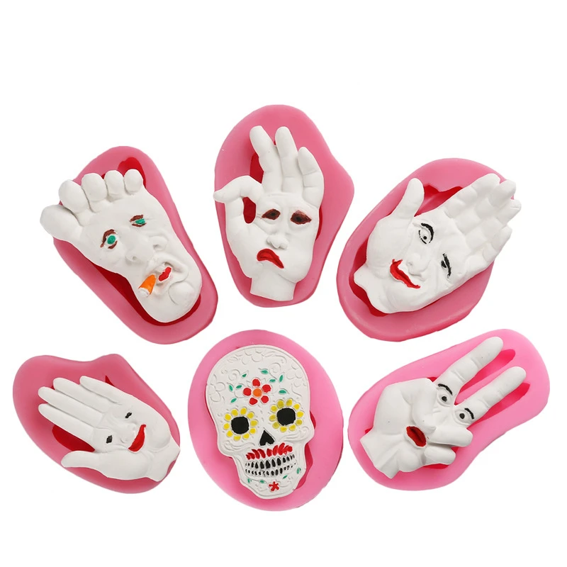 6 шт. силиконовые формы для украшения торта в виде черепа|baking tools|cupcake baking toolsfondant cake