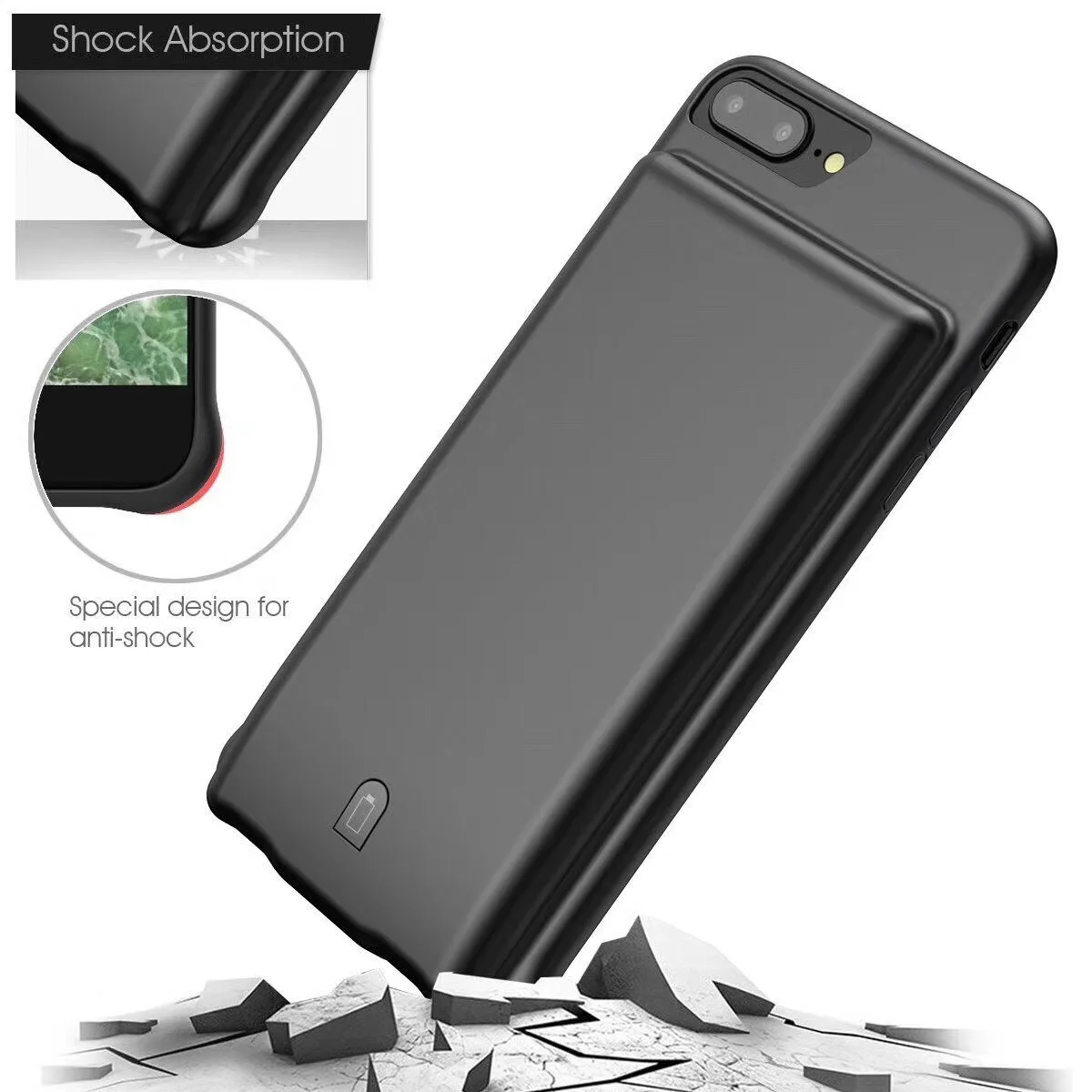 7000 мАч ударопрочный чехол для зарядного устройства iPhone 7 8 6 6S Plus внешний
