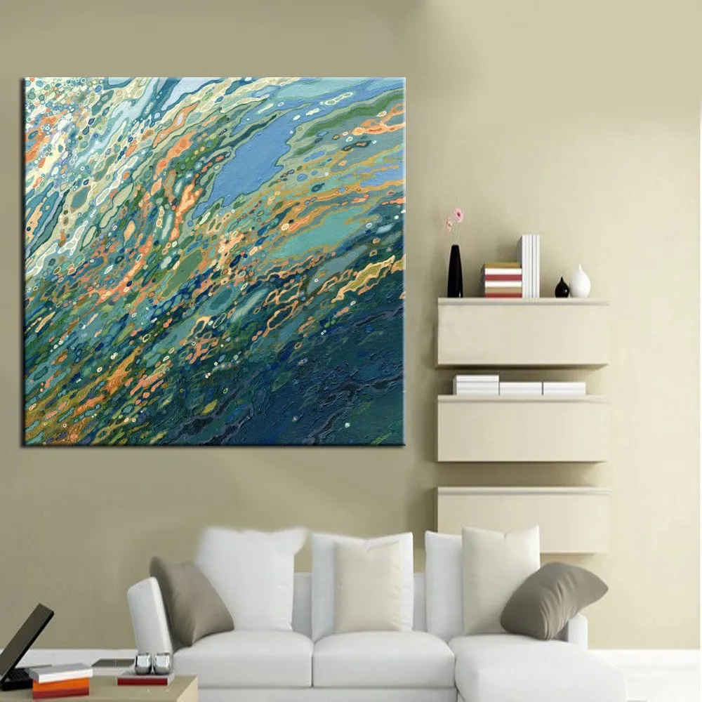 Design por Atacado Exclusivo de Alta Pintura a Óleo sobre Tela Novo Design Qualidade Artesanal Sala Estar Abstrata Mar