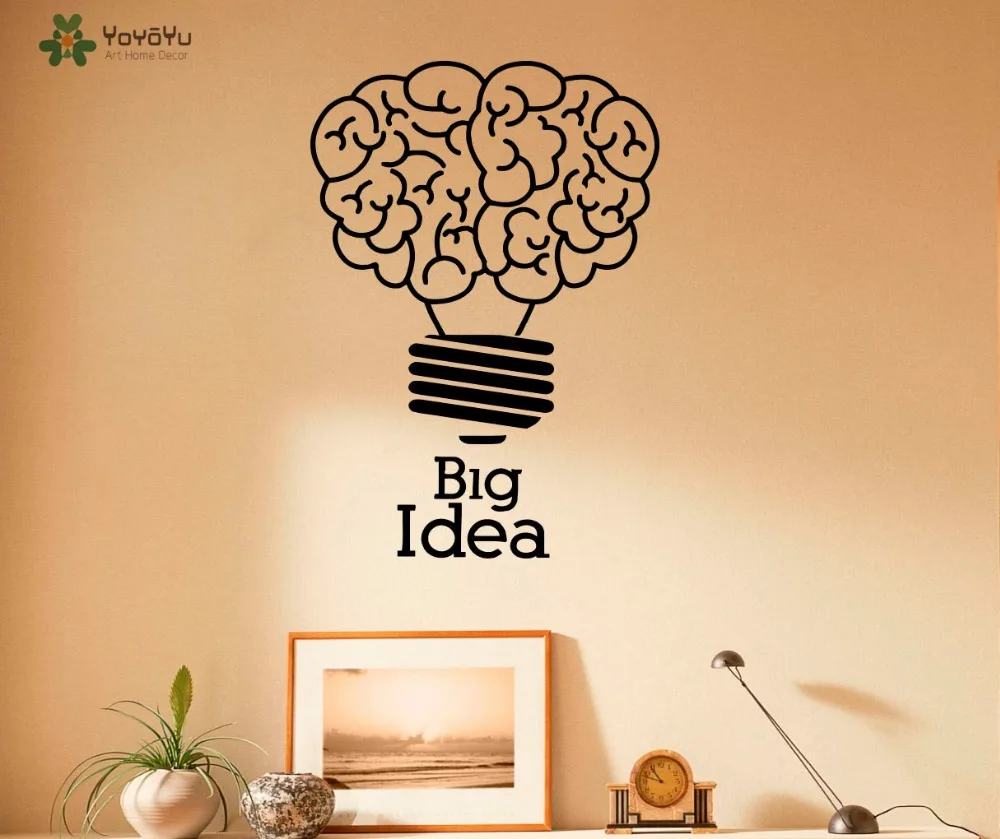 

YOYOYU Wall Decal Lightbulb Pattern Quotes Big Idea Wall Stickers Office Creative Classroom Wall Decals Kids Bedroom Decor SY967