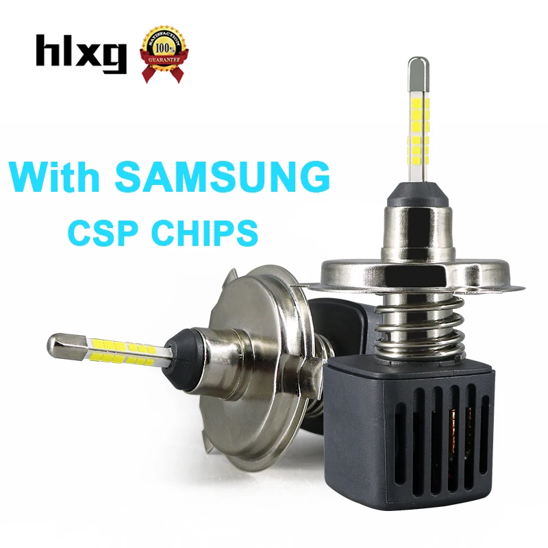 HLXG 2 шт. H4 Hi/Lo светодиодный светильник с чипом SAMSUNG CSP для автомобильных фар
